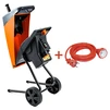 Подрібнювач садовий DS2500/40 KIT, 220В, 2500Вт, гілки до 40мм, ножі + подовжувач 10м помаранч. - 3