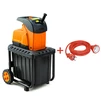 Подрібнювач садовий DS2800/45 KIT, 220В, 2800Вт, гілки до 45мм, ножі, контейнер 60л + подовжувач 10м помаранч. - 2