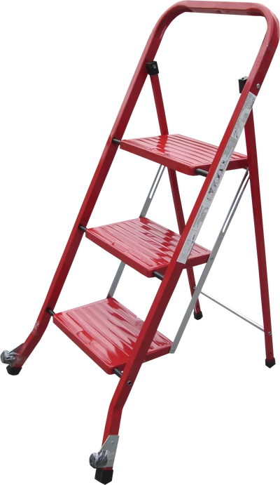 Стремянка 3сх. металева на колесах (УЦІНКА)