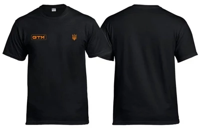 Футболка ХБ чорна розмір M з логотипом GTM