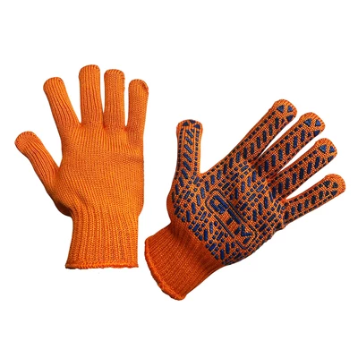 Рукавички трикотажні помаранчеві ТМ GTM LUX 5612 (колосок)