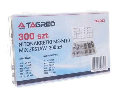 Сталеві та алюмінієві заклепки, 300 шт TAGRED TA4093
