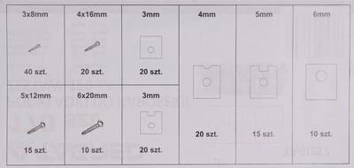 Набір гвинтів та шайб для корпусних робіт TAGRED TA4097