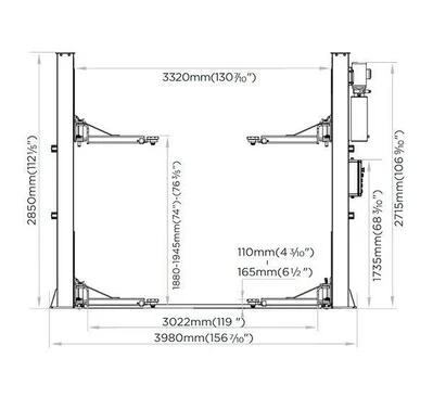 Автоматичний двоколонний підйомник REDATS L-280