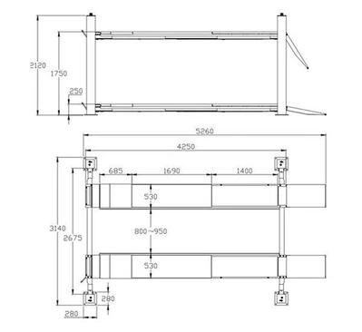 Напівавтоматичний чотириколонний підйомник REDATS L-420