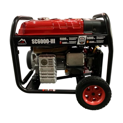 Генераторна установка SC6000-III (бензин/газ) 1ф 5,0кВт/4,2кВт, ел.старт, бак-25л, колеса