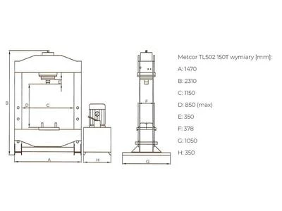 Прес гідравлічний METCOR 100 т