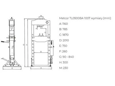 Пневматично-гідравлічний прес METCOR TL0500BA 100 т