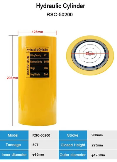 Домкрат гідравлічний RSC 50/200 (вантажопідйомність 50 тн, хід штока 200мм)