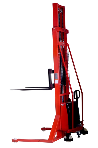 Штабелер ел.гідравлічний несамохід. 1500кг, підйом-4м, довжина вил 1,1м, колір-червоний