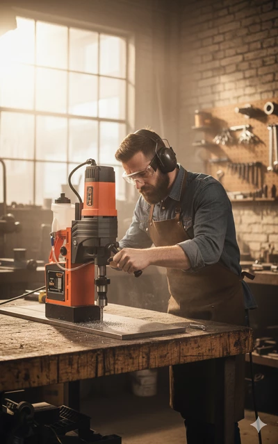 Верстат свердлильний з електромагнітним тримачем 1700Вт OND-48/2WDO 100-510 об/хв. у кейсі